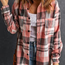 Large Pink Plaid Button Up Patch Pocket Shirt